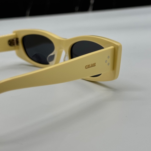 NEW CL40245U 39A CELINE YELLOW GREY SQUARE WOMEN CELINE SUNGLASSES - Picture 8 of 11